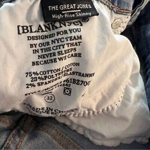 Blank NYC womens distressed high rise skinny denim jeans size 32 - Picture 6 of 7